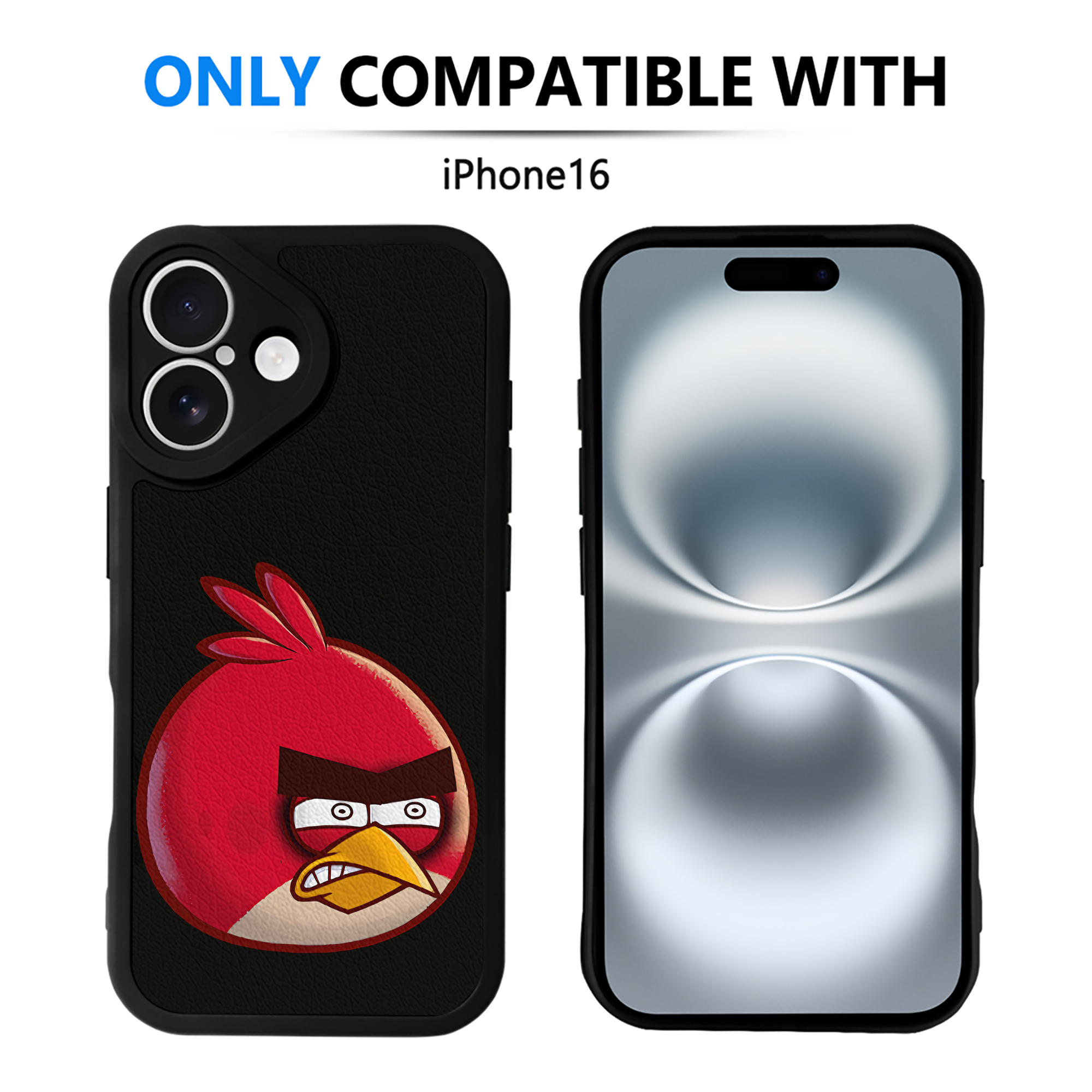 （画像用） Angry Birds アングリーバード 【iPhone 16シリーズ対応】シリコンスマホケース（レザー調） 材質：シリコン